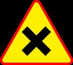Znak A-5 - skrzyżowanie dróg, na którym pierwszeństwo nie jest określone znakami
